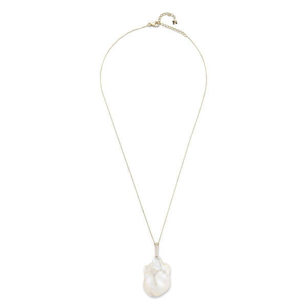 Gold and Diamonds Baroque Pearl Necklace