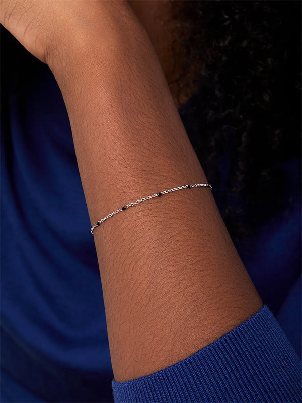 Black Enamel Station Chain BraceletMATEO Jewelry New York