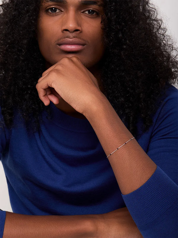 Black Enamel Station Chain BraceletMATEO Jewelry New York