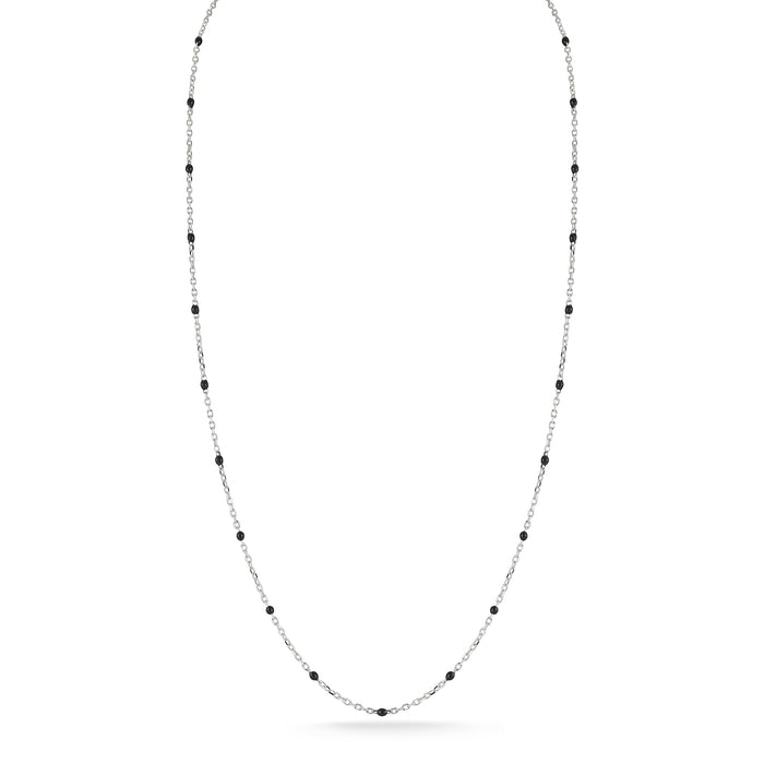 Black Enamel Station Chain Necklace