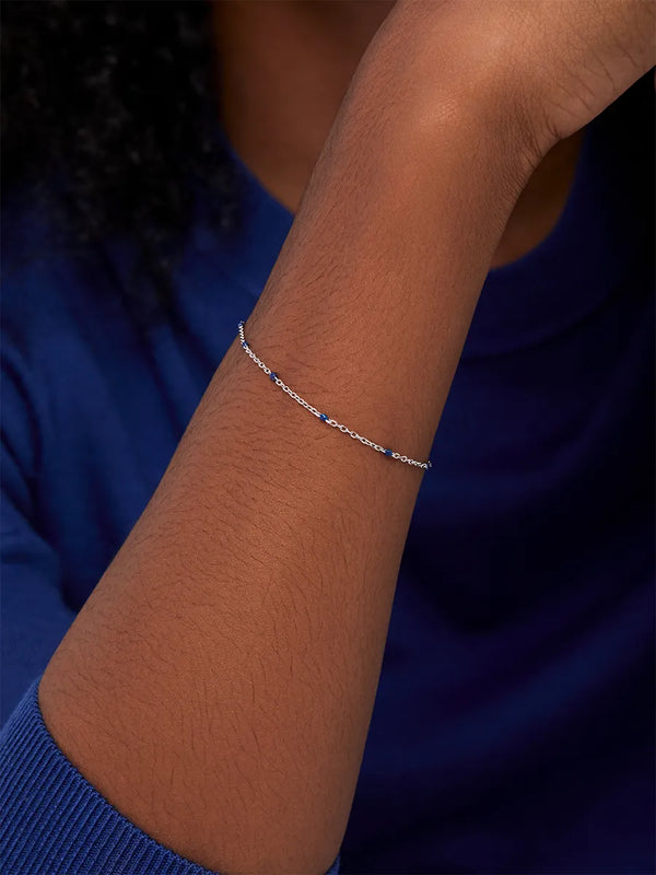 Blue Enamel Station Chain BraceletMATEO Jewelry New York
