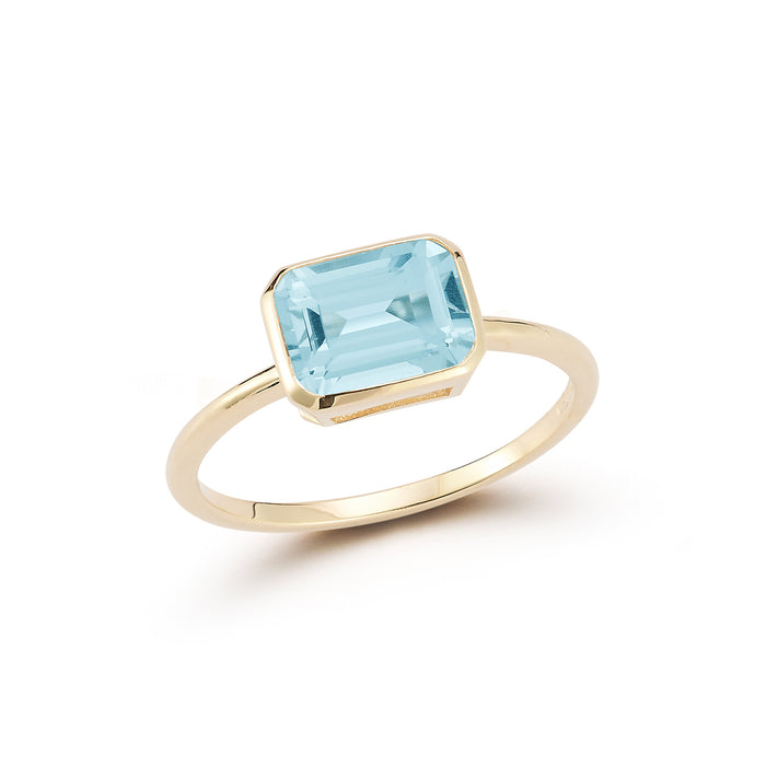Blue Topaz Bezel Ring