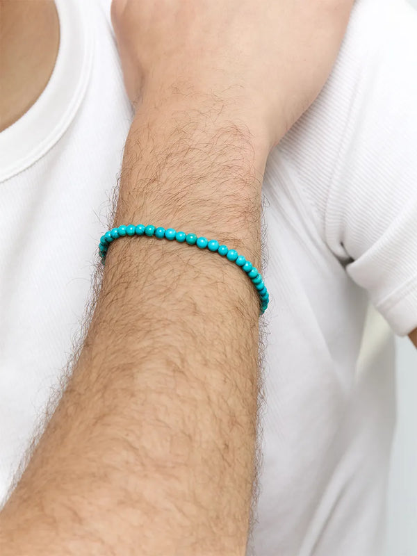 4mm Round Turquoise Beaded BraceletMATEO Jewelry New York