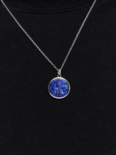 Lion Carved Lapis Necklace