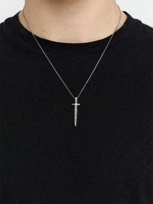 Black Diamond Knight's Sword Necklace