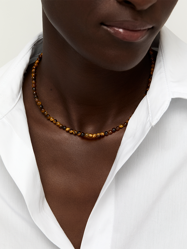 14kt Tigers Eye Beaded Necklace