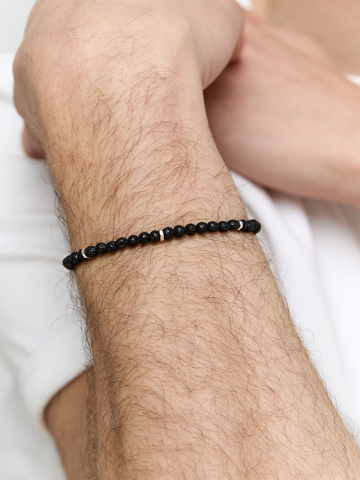 Hex Nut Lava Rock Bracelet