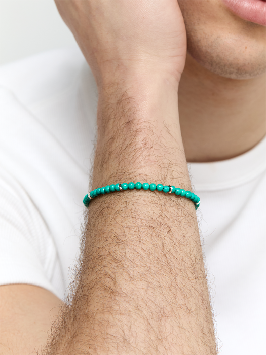 Hex Nut Turquoise Bead Bracelet