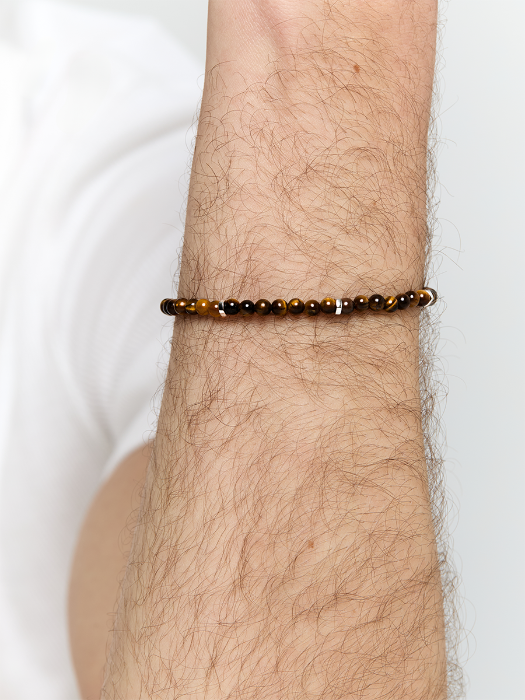 Hex Nut Tigers Eye Bead Bracelet