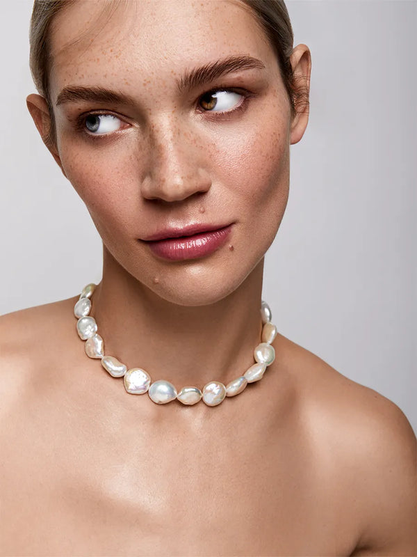 14kt Gold Baroque Pearl Strand NecklaceMATEO Jewelry New York