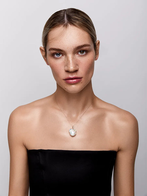 14kt Gold and Diamonds Baroque Pearl NecklaceMATEO Jewelry New York