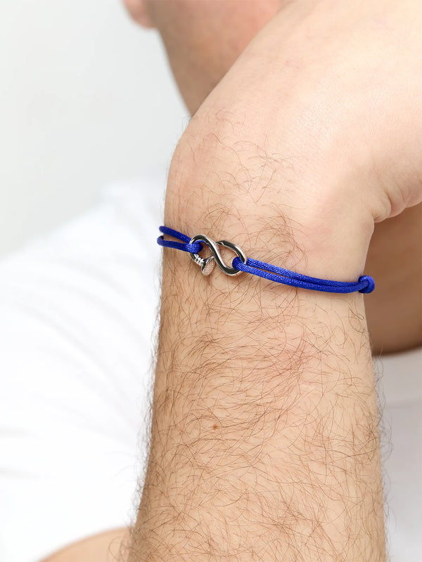 Bent Nail on Blue Nylon BraceletMATEO Jewelry New York