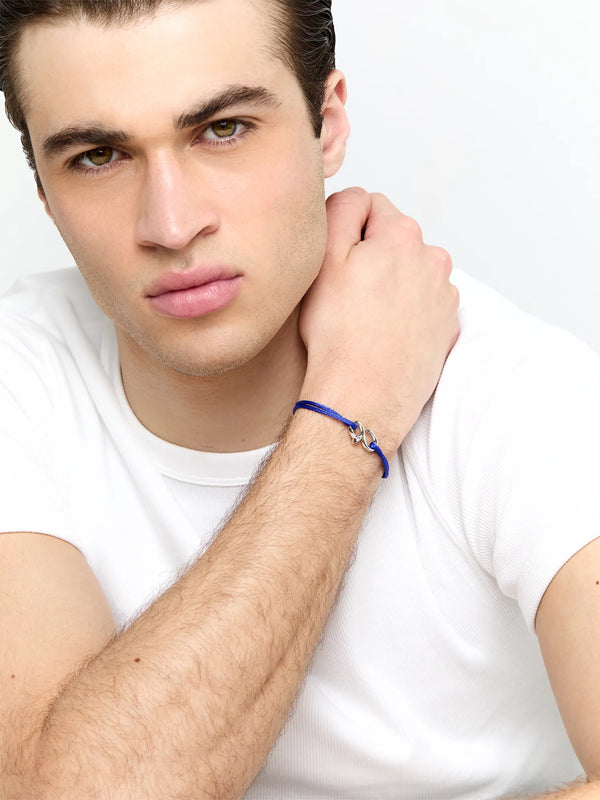 Bent Nail on Blue Nylon BraceletMATEO Jewelry New York