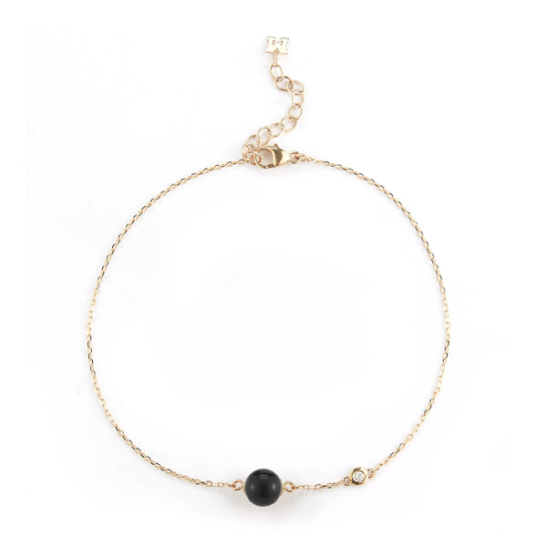 14kt Onyx and Diamond Dot BraceletMATEO Jewelry New York