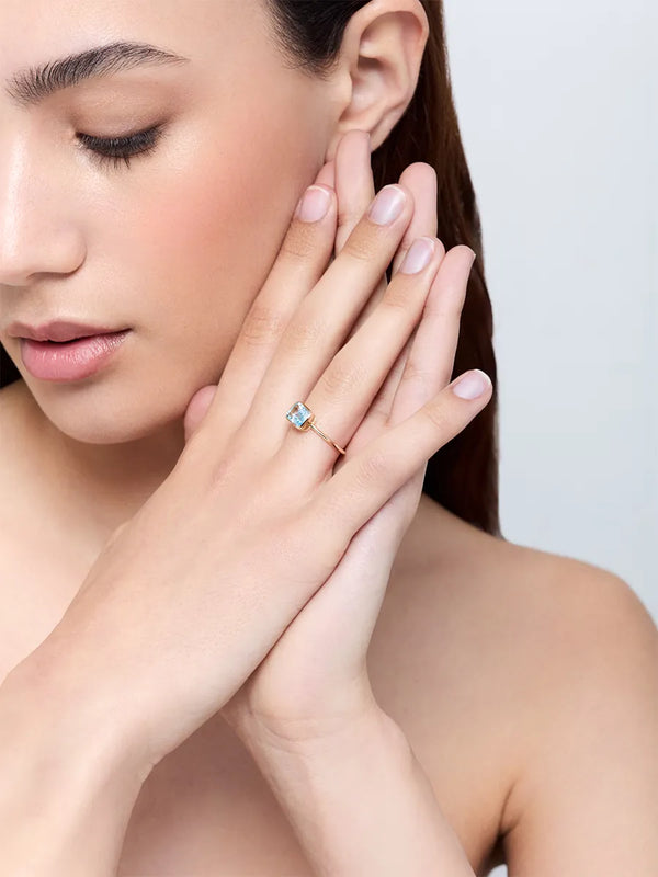 14kt Blue Topaz Bezel RingMATEO Jewelry New York
