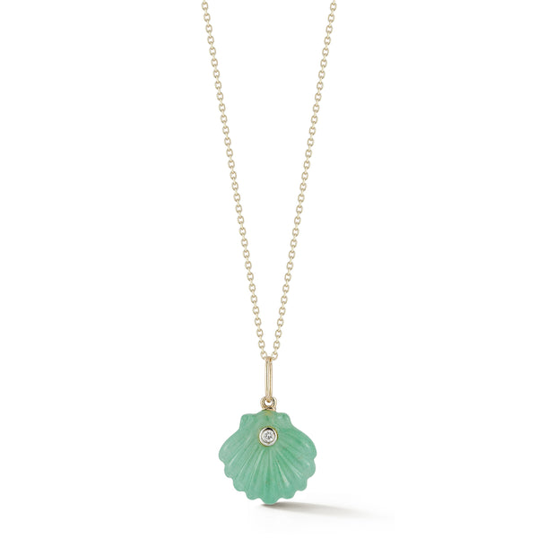 Carved Jade Venus Shell Necklace