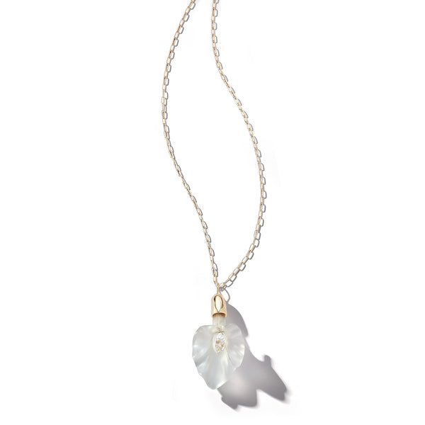 14kt Calla Lily Baroque Pearl and Diamond Necklace
