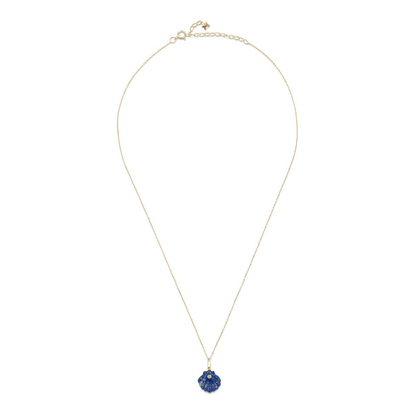 Carved Lapis Venus Shell Necklace