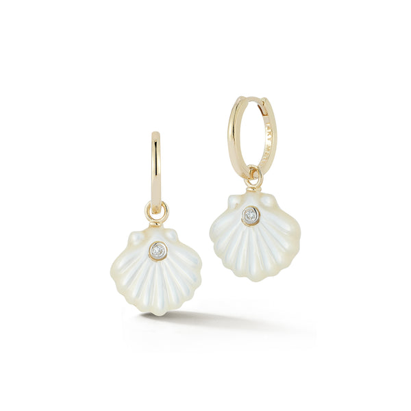 Mother of Pearl Venus Shell Drop Earrings