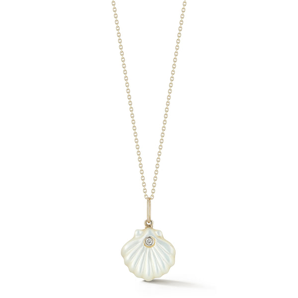 Carved Mother of Pearl Venus Shell Necklace