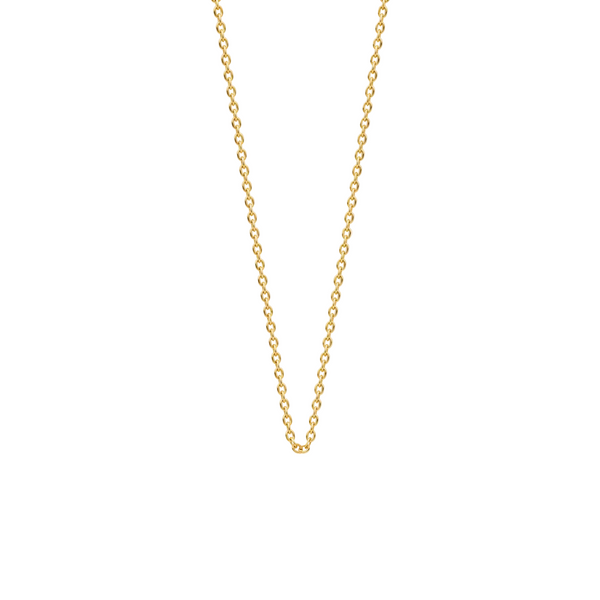 Corrente de elos com corte de diamante em ouro 14kt