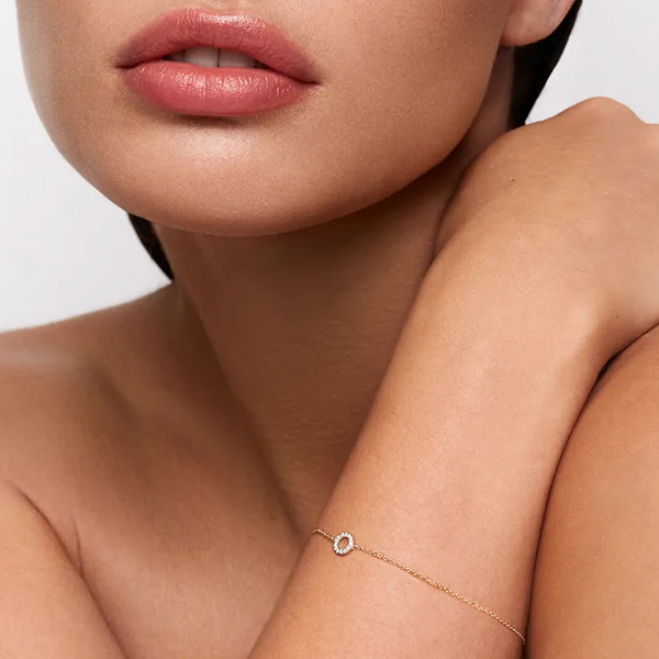 Gold Diamond Circle Bracelet