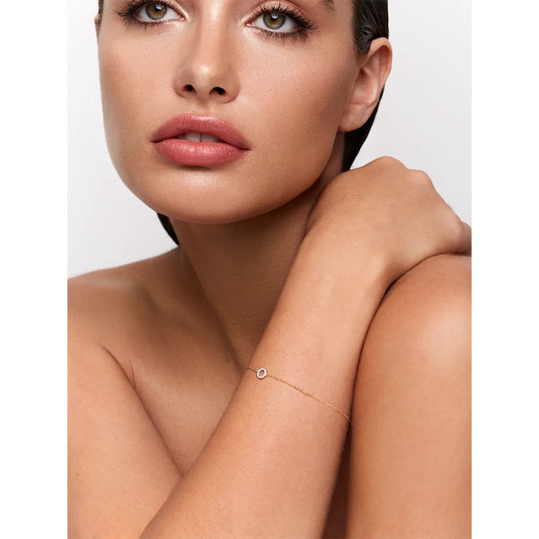 14kt Gold Mini Diamond Circle Chain BraceletMATEO Jewelry New York