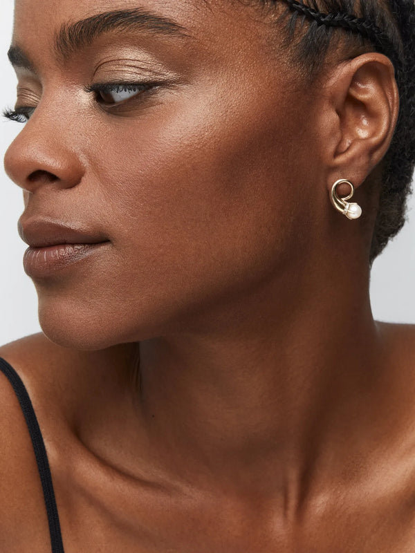 14kt Pearl Cornucopia EarringsMATEO Jewelry New York