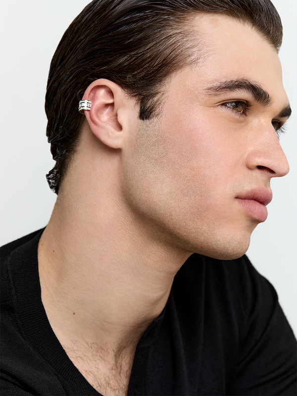 Platinum and Diamond Baguette Ear Cuff