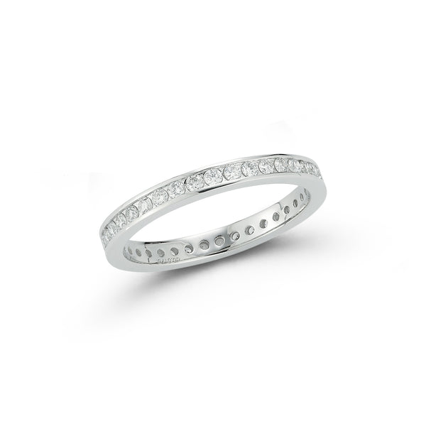 Platinum Channel Diamond Eternity Band
