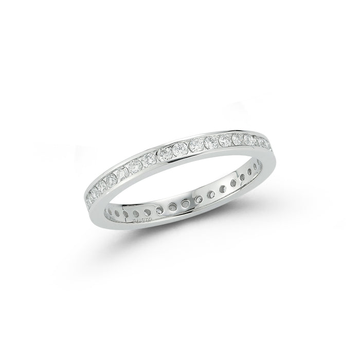Platinum Channel Diamond Eternity Band