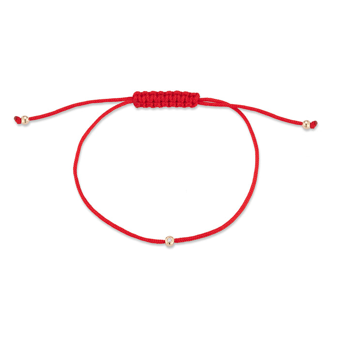 Diamond Dot on Red Nylon Bracelet - Women