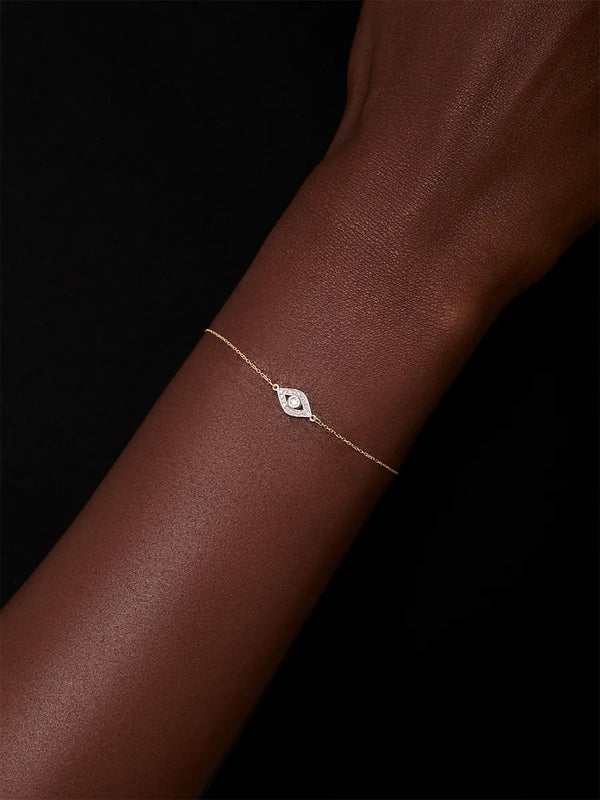 14kt Diamond Evil Eye Chain BraceletMATEO Jewelry New York