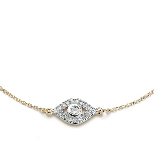Diamond Evil Eye Chain Bracelet