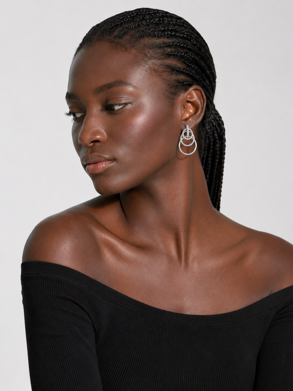 Diamond Orbit Earrings - Adjustable