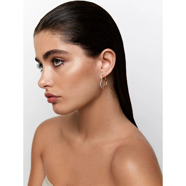 14kt Large Diamond Wave HoopsMATEO Jewelry New York