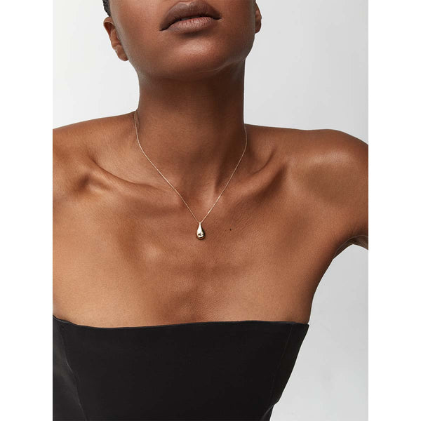 Colar gota de água com diamante 14kt