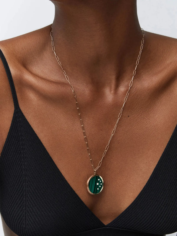 14kt Malachite MedallionMATEO Jewelry New York