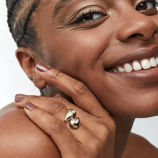14kt Twin Water Droplet RingMATEO Jewelry New York