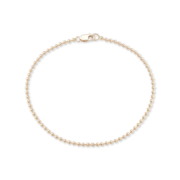 14kt 2mm Ball Chain Bracelet