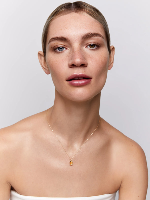 14kt Emerald Cut Citrine NecklaceMATEO Jewelry New York