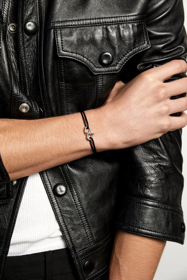 Bent Nail on Black Nylon Cord BraceletMATEO Jewelry New York