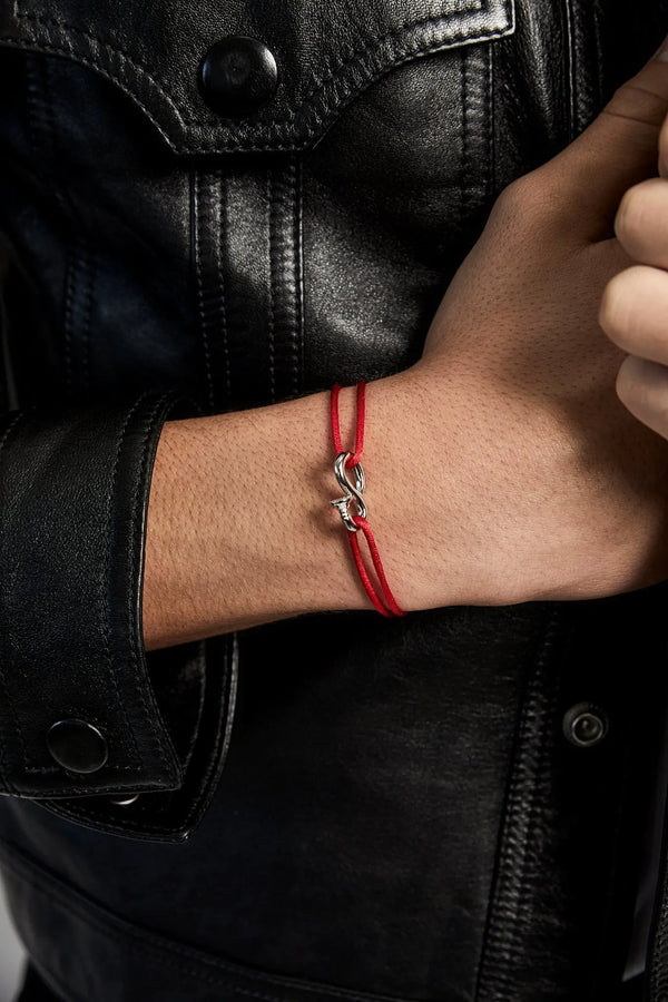 Bent Nail on Red Nylon Cord BraceletMATEO Jewelry New York