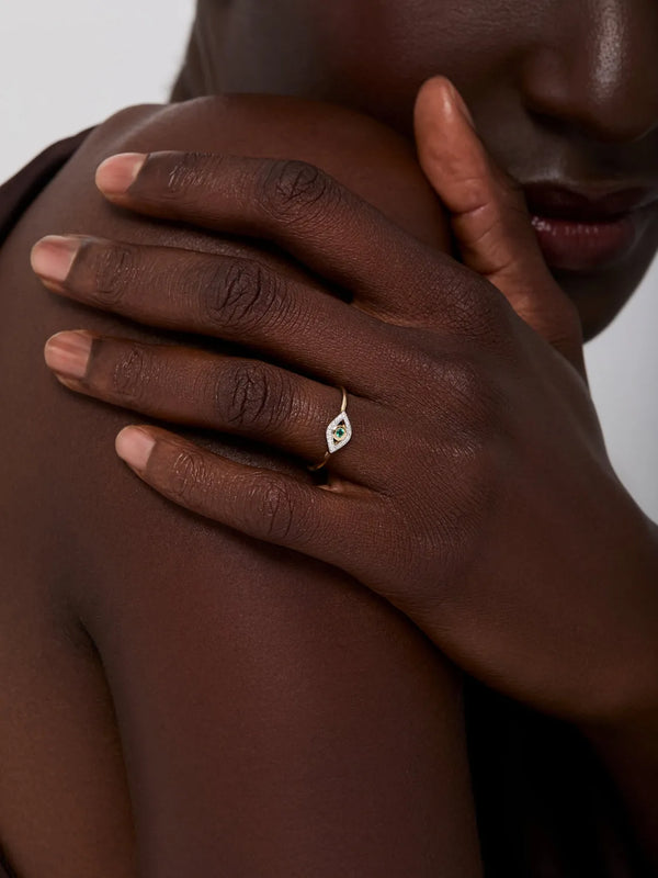 14kt Emerald Evil Eye RingMATEO Jewelry New York