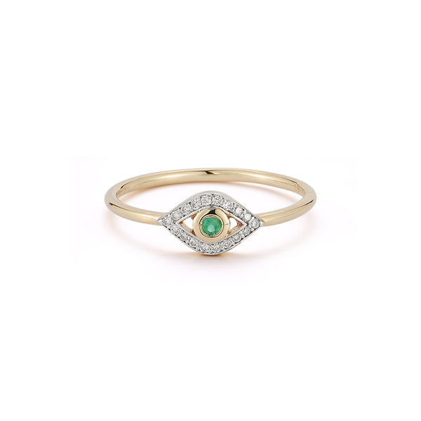 Emerald Evil Eye Ring