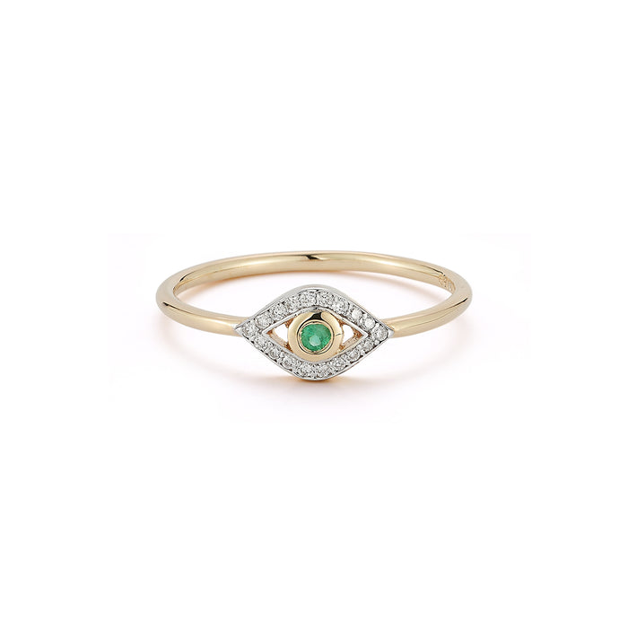 Emerald Evil Eye Ring