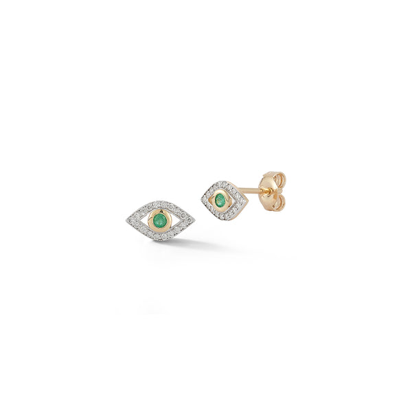 Emerald Evil Eye Studs