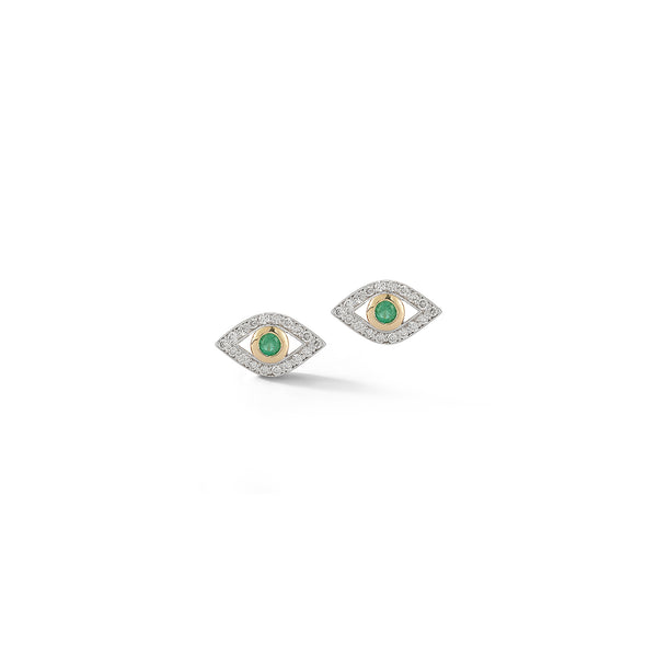 Emerald Evil Eye Studs