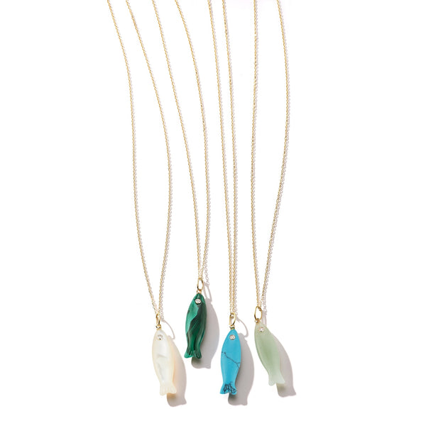 Malachite Fish Necklace