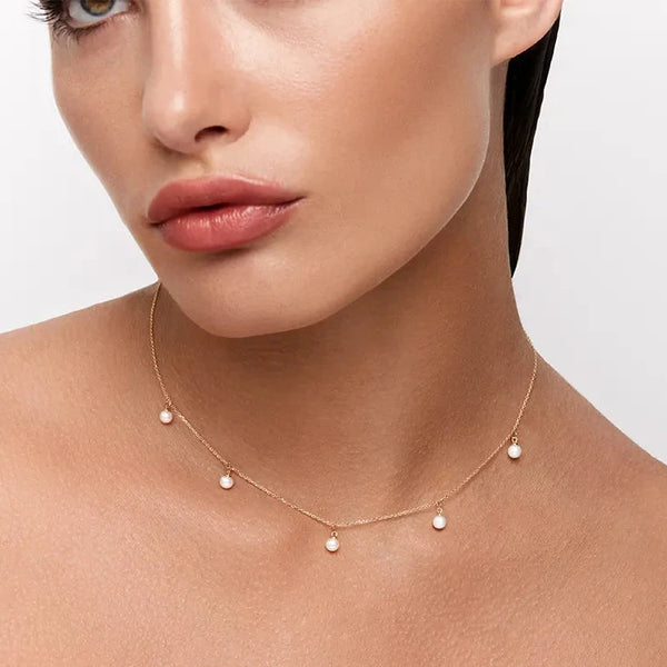 14kt  5 Point Pearl NecklaceMATEO Jewelry New York